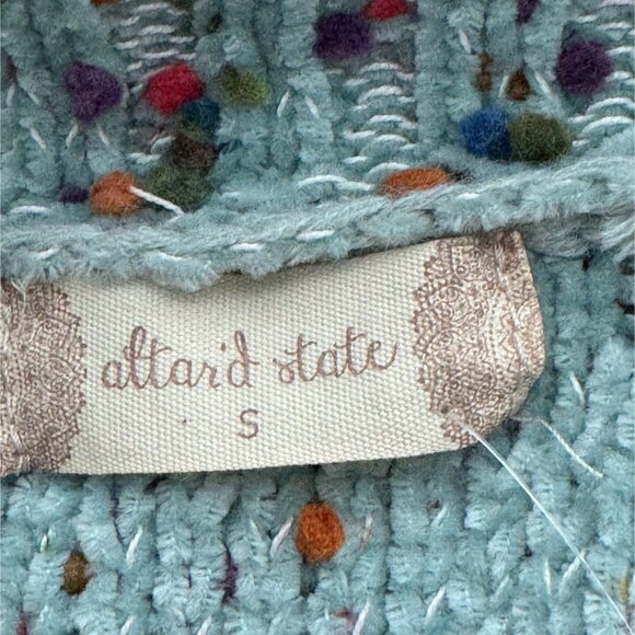 Altar'd State NWT $70 Mint Multi Speckled Knit Sweater Pullover Womens SM Boho - Picture 3 of 10